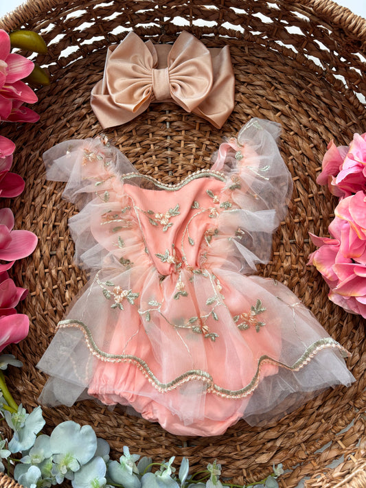 Peach baby dress