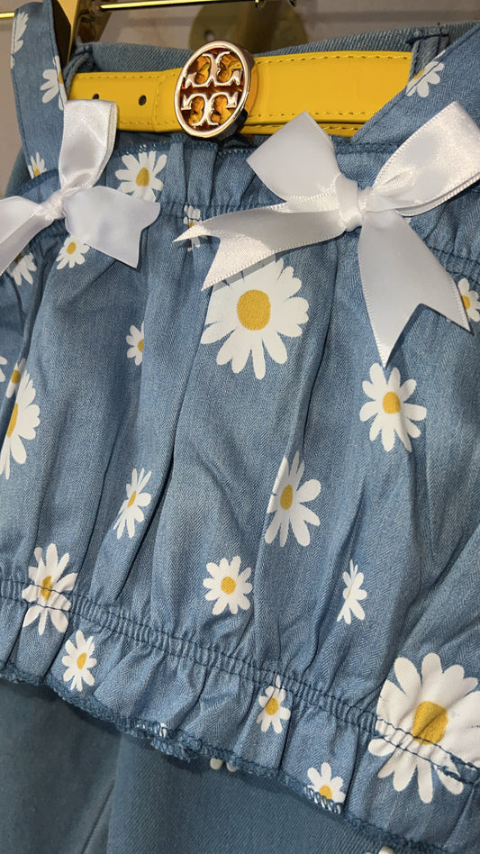 Daisy Denim with Yellow Belt