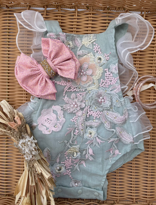 Floral Mint Romper